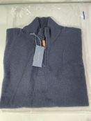 Kingsman Wade Merino Wool and Cashmere-Blend 1/4 Zip Sweater - Navy - S.