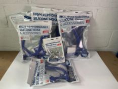 Samco High Performance Silicone Hose & Accessories: Three TCS05C Blue Radiator Water Coolant Hose Se