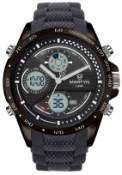 Martyn Line 2958 Black Multi-Function Rubber Watch (Stock Image).