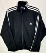 Two Adidas Adicolour Classics Lock-Up Track Tops - Black (UK 12)