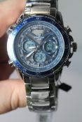 Martyn Line 3035 Blue Multi-Purpose Steel Watch.