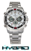 Martyn Line 202 White Multi-Function Hybrid Steel Watch (Stock Image).