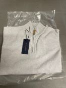 Kingsman Wade Merino Wool and Cashmere-Blend 1/4 Zip Sweater - Grey - S.