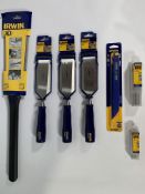 Seven as new Tool Related Items to include Chisels, Drill Bits, Replacement Blades.