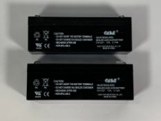 Twenty two as new Honeywell Casil Sealed Lead Acid Batteries, CA1221, 12V, 2.1AH.