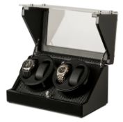 Klarstein Decorative Movable Watch Stand with Carbon Design (TWP-CA2PB) adapted to store 4 automatic
