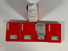 As new BeckHoff I/O Series EtherCAT Terminals, 1x EL4004, 1x EL3208, 1x EL6070, 1x EL9410, 1x EK1100