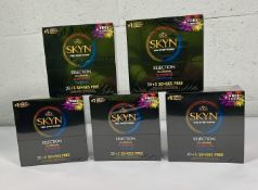 Five boxes of Skyn Selection Non Latex Condoms (35 per box) EXP 05/2025 (over 18's only).