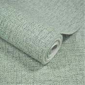 Twelve Grandeco Twill Plain Fabric Textured Wallpaper PM1116 - Green - 10.05 x .53m (stock image).