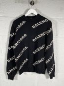 As New Balenciaga Wool Sweatshirt - Black - Size XS - Certificate of Authenticity on Request.