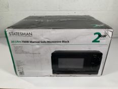 Statesman Manual Solo microwave, 700w, 20 litre, black, box opened (SKMS0720MPB).