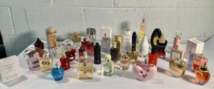 Forty assorted part used perfume/eau de toilette to include Marc Jacobs Daisy, Lacoste, Paco Rabanne