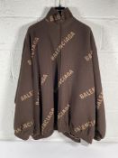 As New Balenciaga Logo Wool Jacket - Brown - Size 48 IT - Certificate of Authenticity on Request.