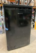 Russell Hobbs 55cm Freestanding Undercounter Fridge in Black (some dents on casing and door).