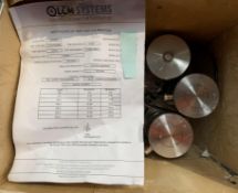 Three pre-owned LCM2653 Load Cell Units, Untested, with a Test and Calibration Certificate (2021).