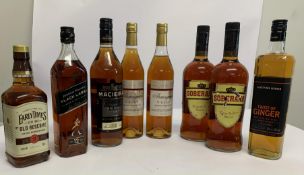 Two Waitrose Armagnac V.S.O.P 2 x 700ml, Two Soberano Brandy 2 x 1lr (Labels Distressed), Macieira F