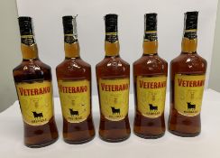 Five Veterano Osborne Brandy 5 x 1ltr.