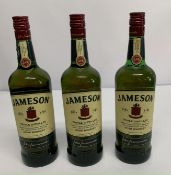 Three Jameson Triple Distilled Irish Whiskey 3 x 1ltr.