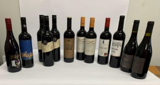 Twelve assorted Red Wines to include PepperJack Shiraz 2021, The Pig Cut 2016, Kaiken Classico 2021,