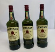 Three Jameson Irish Whiskeys 3 x 1ltr,