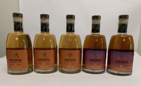 Three Matugga Golden Rum 3 x 700ml, Two Matugga Spiced Rum 2 x 700ml.