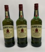 Three Jameson Triple Distilled Irish Whiskey 3 x 1ltr.