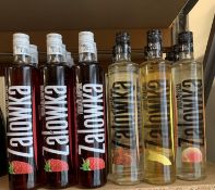 Nineteen assorted Zalowka Vodkas to include 10 x Lampone, 2 x Mou, 1 x Banana, 1 x Vaniglia, 5 x Pes