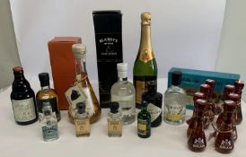 A Quantity Of Assorted Wines/Spirits And Miniatures To Include Blandy's Madera, Hendrick's Gin.