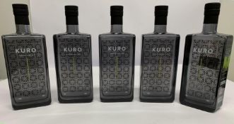 Five Kuro London Dry Gin 5 x 700ml.