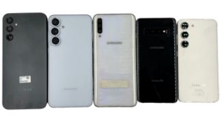 Assorted pre-owned Android phones sold for parts (Google account locked).