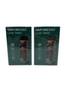 Two as new Vaporesso Luxe PM40 Pod Kits (Boxes sealed) (Over 18's only).