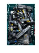 Sixteen assorted pre-owned Intermec & Motorola handheld terminals.