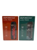 Two as new Vaporesso Luxe PM40 Pod Kits (Boxes sealed) (Over 18's only).