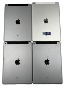Four pre-owned Apple iPads sold for parts (2 x iCloud locked, 2 x Remote management locked).