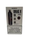 Two as new VOOPOO DRAG X 80W Pod Vape Kits (Boxes sealed) (Over 18's only).