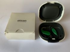 Oticon OPN Play 1 BTE PP (REF: 213031) Green Tar. As new (1 Hearing Aid included)
