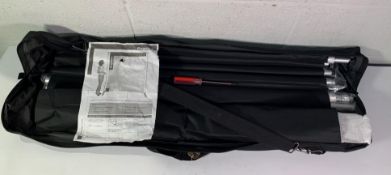 As new Pegasus Tension Banner Stand with carry case. Telescopic Poles with Adjustable Height/Width.