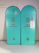 Two Dick Pearce and Friends children's belly boards (Some marks to top of boards).