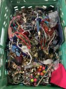 A Crate of Pre-owned/As New Assorted Costume Jewellery to include Necklaces, Bangles/Bracelets, Ring