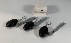 A quantity of Personal Safety Alarms 140 DB with LED Torch Light, Black, As New. Some unboxed (appro
