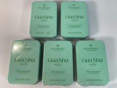 Five Plantifique Gua Sha Jade Stones- Pierre De Jade - 100% Handcrafted. Slight dent in packaging. S