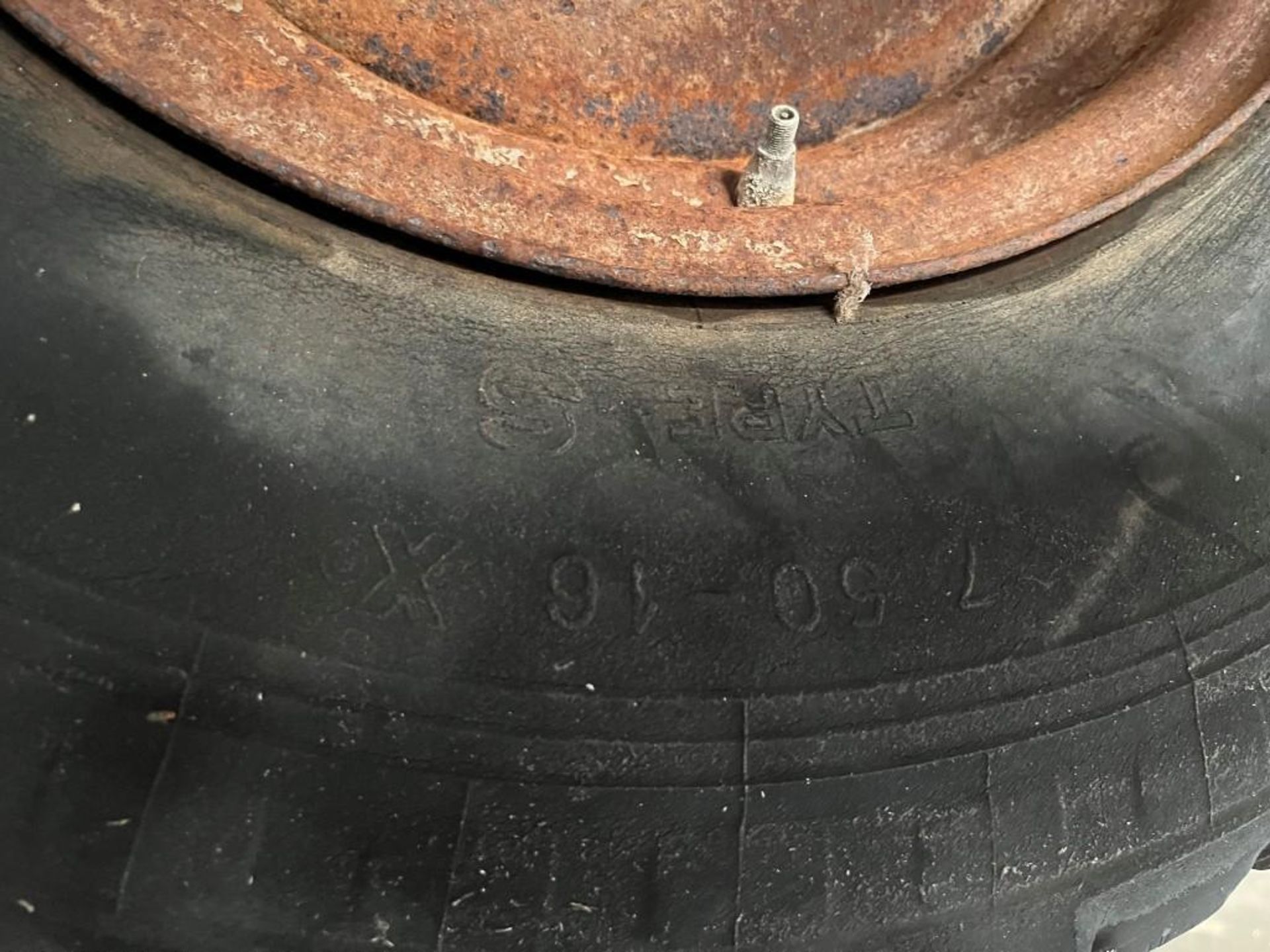 Pair 12 Stud Wheels off Ferguson Trailer with 7.5-16 Tyre - (Norfolk) - Image 3 of 3