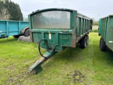2007 Bailey 14t twin axle root trailer with sprung drawbar, rollover sheet, hydraulic tailgate and g