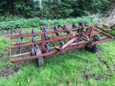 Massey Ferguson 39 10ft springtine cultivator, linkage mounted. Serial No: 44708