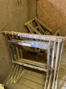 4No metal platform trestle stands