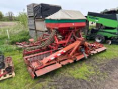 Accord Ferrag Pneumatic DA 4m combination drill with Kuhn 4m power harrow and rear following harrow,