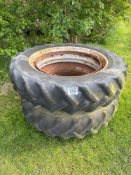 Pair 13.6R38 Stocks dual wheels and tyres