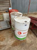 3No used oil barrels
