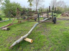 Irrigation pipe trailer, single axle