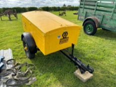 AA Tool trailer 5' x 3' single axle on 165/85R14 wheels and tyres. NB: Brass caps in office